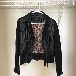 Black faux leather jacket